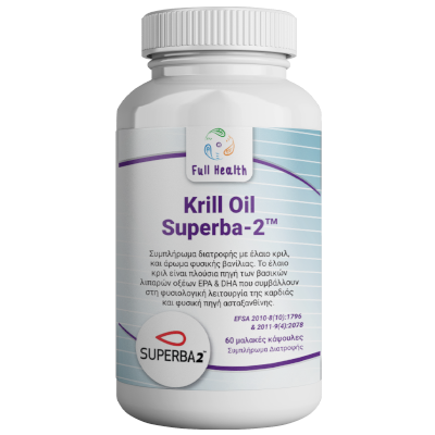 FULL HEALTH KRILL OIL SUPERBA-2 60 Caps (Συμπλήρωμα διατροφής με έλαιο κριλ και άρωμα  βανίλιας)
