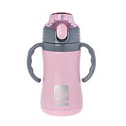 ECOLIFE KIDS THERMOS PINK MATTE WITH HANDLES 300ML