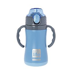 ECOLIFE KIDS THERMOS BLUE MATTE WITH HANDLES 300ML