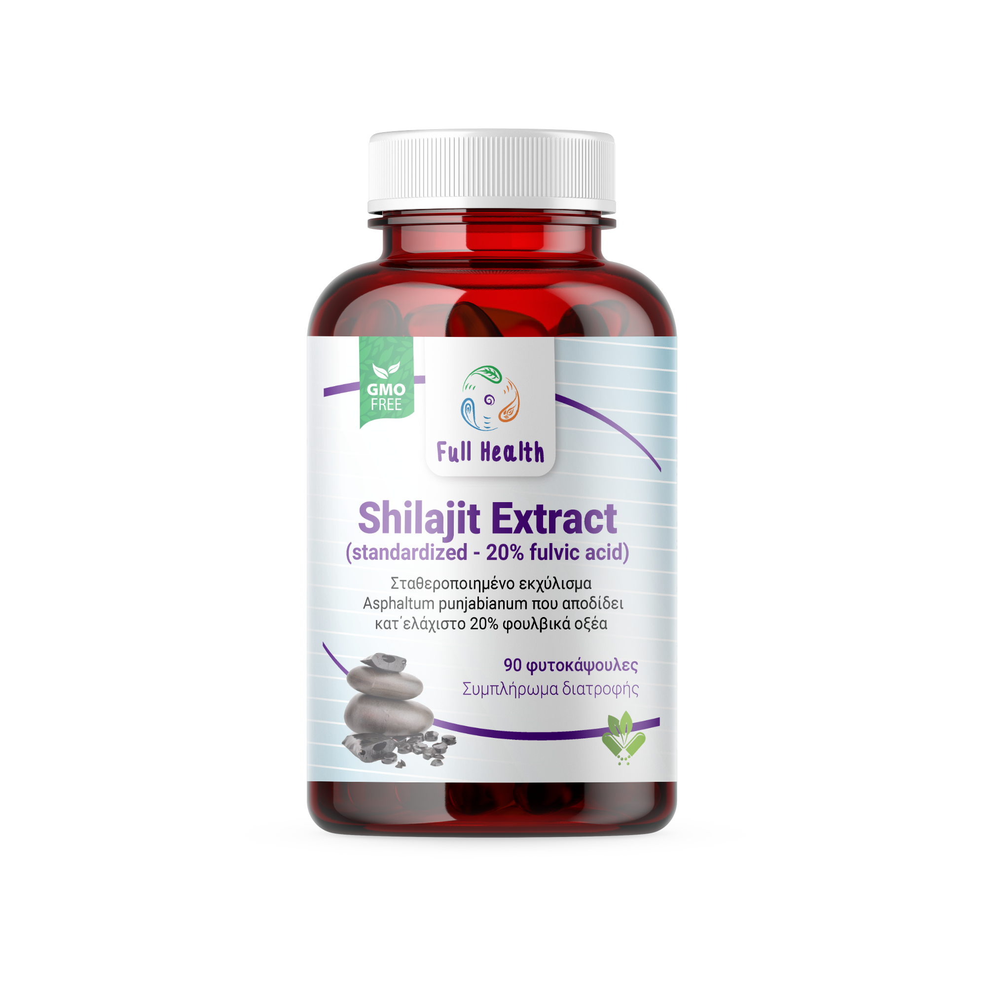 Full Health Shilajit extract 220 mg 90 caps (Συμπλήρωμα διατροφής με Mumijo - shilajit( asphaltum pujabianum))