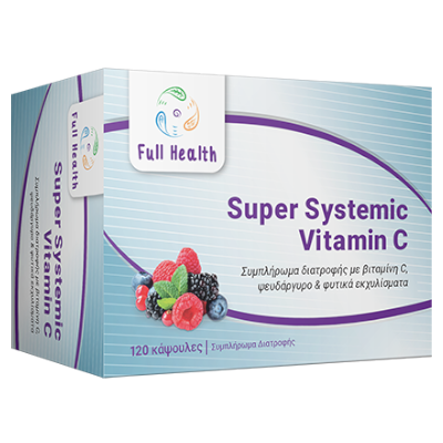 Full Health Super Systemic  Vitamin C 120 caps   (Συμπλήρωμα διατροφής με βιταμίνη C, ψευδάργυρο & φυτικά εκχυλίσματα)